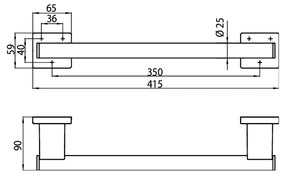 Emco System 2 - Madlo do kúpeľne 415 mm, chróm 357000100