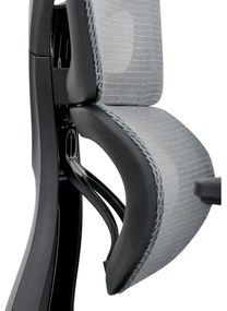 Kancelárska ergonomická stolička GRANT — sieť, látka, čierna / sivá