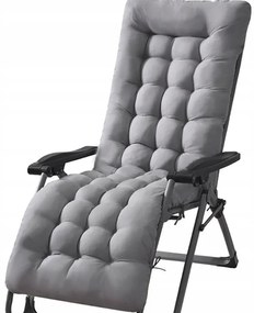Sivý vankúš na záhradné lehátko 173 cm