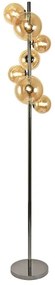 Brilagi - LED Stojacia lampa MILLA 7xG9/3W/230V čierny chróm/zlatá