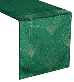 Dekorstudio Elegantný zamatový behúň na stôl BLINK 14 zelený Rozmer behúňa (šírka x dĺžka): 35x140cm