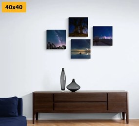 Set obrazov tajomná nočná príroda - 4x 60x60