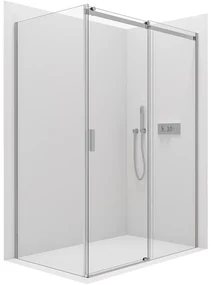 CERANO - Sprchovací kút Santoro Ľ/P - 8 mm - chróm, transparentné sklo - 100x100 cm - posuvný, CER-CER-8050BD7345
