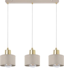 Závesné svietidlo Panta, 3x béžové kovové tienidlo, g