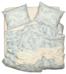 SCANquilt Obliečky JERSEY perie sivá smotanová 140x200 cm + 70x90 cm