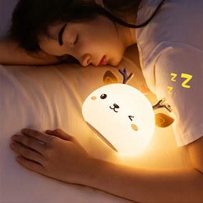 Silikónová nočná LED RGB lampa Jelenček