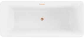 Mexen Tonia, voľne stojaca vaňa 170 x 75 cm, biela, medený prepad, 52171707500-65