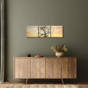 Obraz - Strom na púšti (s hodinami) (90x30 cm)