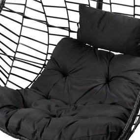 Závesné kreslo SOLEI čierne 848211