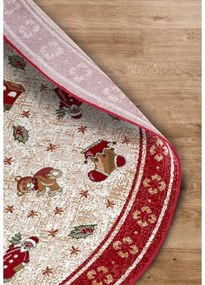 Červený okrúhly koberec s vianočným motívom s prímesou bavlny ø 200 cm Toy's Delight Red Christmas – Villeroy&amp;Boch