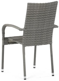 Autronic BONTEC Záhradná stolička, kov, polyratan, sivá, AZC-S2114 GREY Farba: Šedá