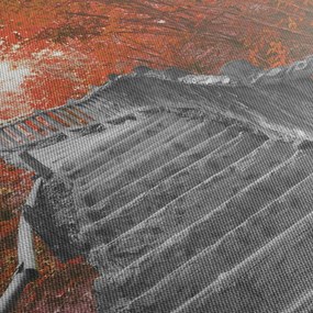 Obraz - Schody v prírode, oranžová (120x50 cm)