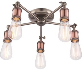 Endon 76336 - Bodové svietidlo HAL 5xE27/40W/230V matný chróm/medená