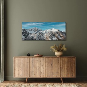 Obraz zasnežených vrcholkov, Fiordland (120x50 cm)