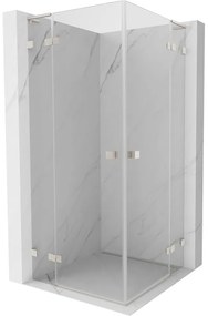 Mexen Lunar, L Duo výklopný sprchový kút 70 x 70 cm, 8mm číre sklo, oceľový profil, 834L-070L-070P-97-00