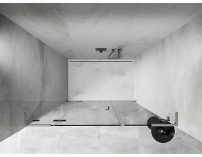 Mexen Lunar L, Otočné ľavé sprchové dvere 145 cm, číre sklo, chrómový profil, 834SL-145-050-01-00-L