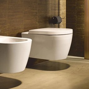 DURAVIT ME by Starck závesné WC Rimless s hlbokým splachovaním, 370 x 570 mm, biela/biela matná, s povrchom HygieneGlaze, 2529099000