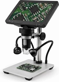 LEAN Toys Vzdelávací digitálny mikroskop s káblovým diaľkovým ovládaním, zväčšenie 1200×, LCD displej 7 palcov, HD kamera