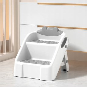 Skladacie detské schodíky 2-stupňové sivá