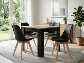 Jedálenský set 1 + 4, stôl MADO ARTISAN 80x80 + stoličky BALI MARK čierne