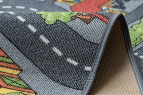 Protišmykový detský koberec REBEL ROADS 97 Veľkomesto, sivý