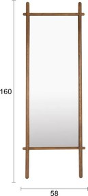 Stojacie zrkadlo s dreveným rámom 58x160 cm Solene – White Label