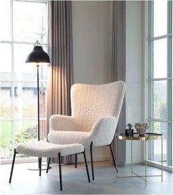 Biele kreslo ušiak z umelej kožušiny House Nordic Glasgow