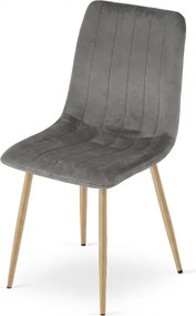 Sivá zamatová stolička LAVA PEWTER GREY