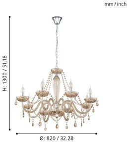 Eglo 39093 - Luster BASILANO 8xE14/40W/230V