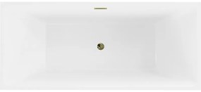 Mexen Lita, voľne stojaca vaňa 170 x 75 cm, biela, zlatý lesklý prepad, 52121707500-50