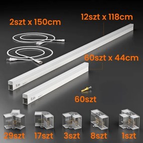 LED Stropné svietidlo LED/696W/85-265V 4000K 484x243 cm CRI 90 IP54 biele