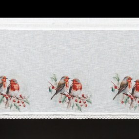 KRÁTKA VIANOČNÁ ZÁCLONA NA PÁSKE XMAS10 150X60 CM VZOROVANÁ