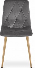 AKCIA Tmavo sivá zamatová jedálenská stolička LIBRA II. akosť