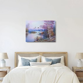 Sklenený obraz - Prichádza jeseň, olejomaľba (70x50 cm)
