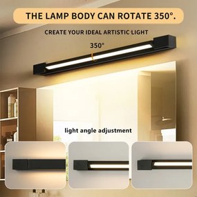 Brilagi-LED Kúpeľňové osvetlenie zrkadla AQUA LINE LED/18W/230V 60 cm IP44 čierna