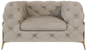 Sivobéžové zamatové kreslo Chelsea Bis – Ropez