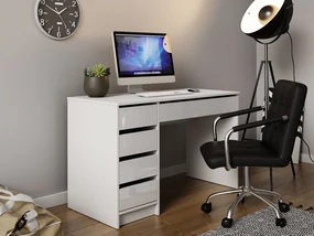 PC stolík Heron, Farby: biela / biely lesk