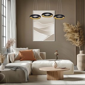 Závesné LED svietidlo Nero, 3x LED 36w, 4000k, g/b