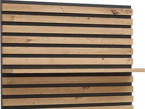 Obývacia  stena Heathrow, dub artisan/antracit, s osvetlením