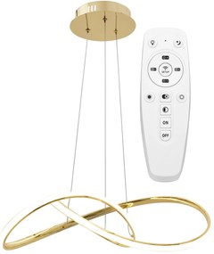 Toolight - LED závesné svietidlo APP394-CP + diaľkové ovládanie, zlatá, OSW-06910