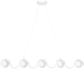 Luster na lanku SINUS 5xG9/8W/230V biely