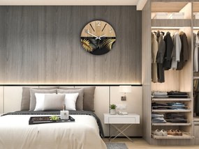 Dřevěné nástěnné hodiny Golden 33 cm dub přírodní/zlaté