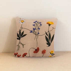 Mikroplyšový povlak na vankúšik HERBÁR 45x45 cm, béžový