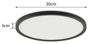 Brilagi - LED Kúpeľňové svietidlo ULTRA SLIM LED/18W/230V pr. 30 cm čierna IP54
