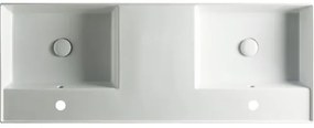 Dvojité umývadlo Jungborn QUATTRO 121 x 46 cm lesklá biela TW17011