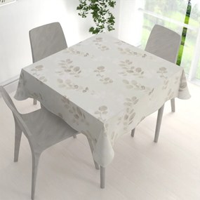 Biante Bavlnený štvorcový obrus Sandra SA-681 Eukalyptové listy na svetlom pastelovo zelenom 80x80 cm