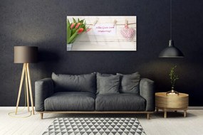 Obraz plexi Tulipány srdce umenie 100x50 cm