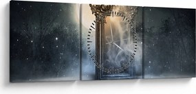 Obraz - Magické zrkadlo (s hodinami) (90x30 cm)