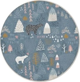 Modrý prateľný detský koberec ø100 cm Forest Land – Mila Home