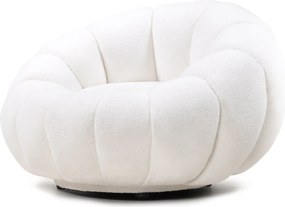 Dizajnové relaxačné kreslo VENEZIA 100 cm boucle biele